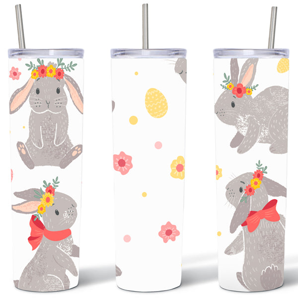 20oz Skinny Tumbler-Easter Bunnies