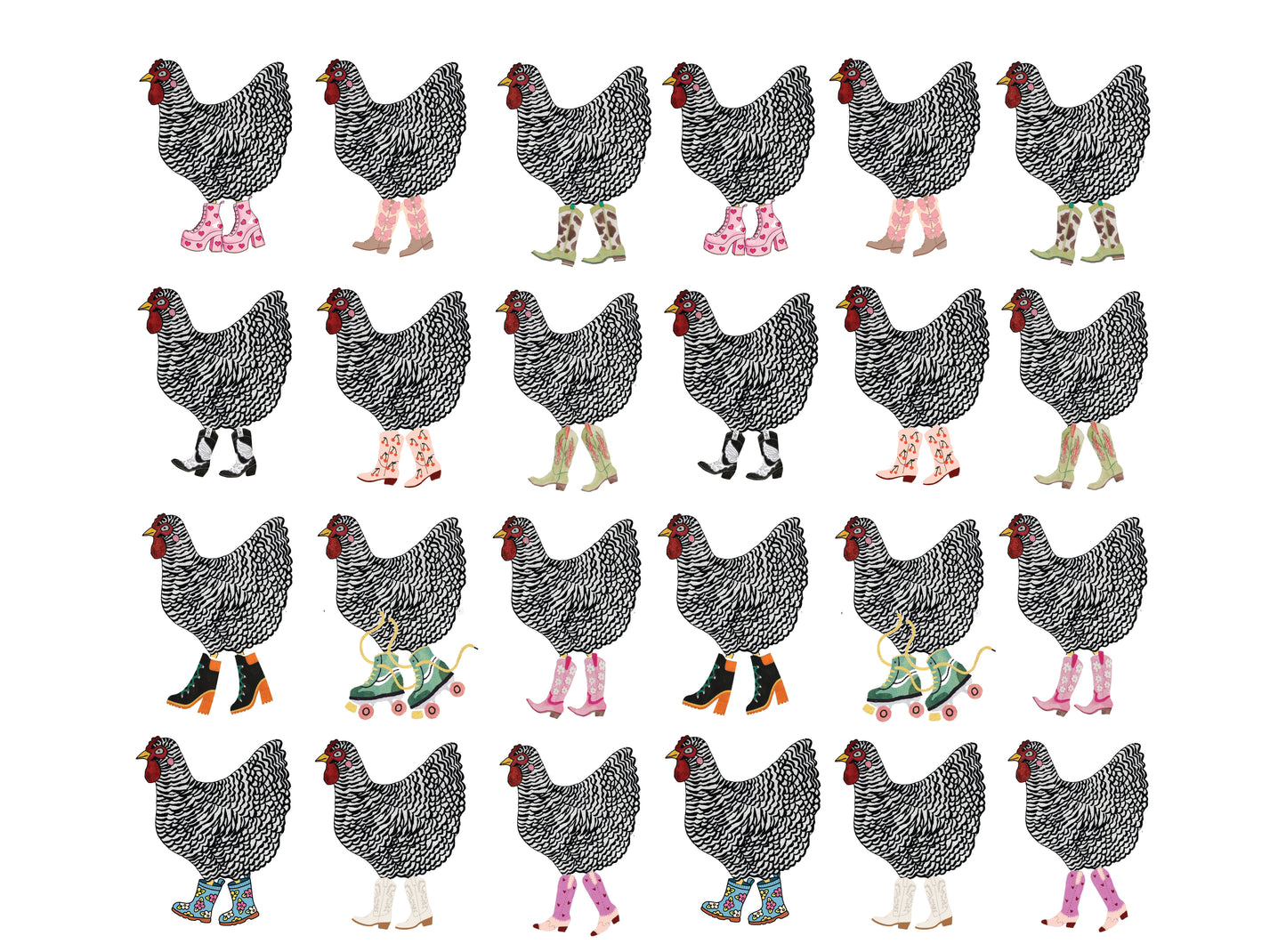 20oz Skinny Tumbler-Hens-Chickens-Boots