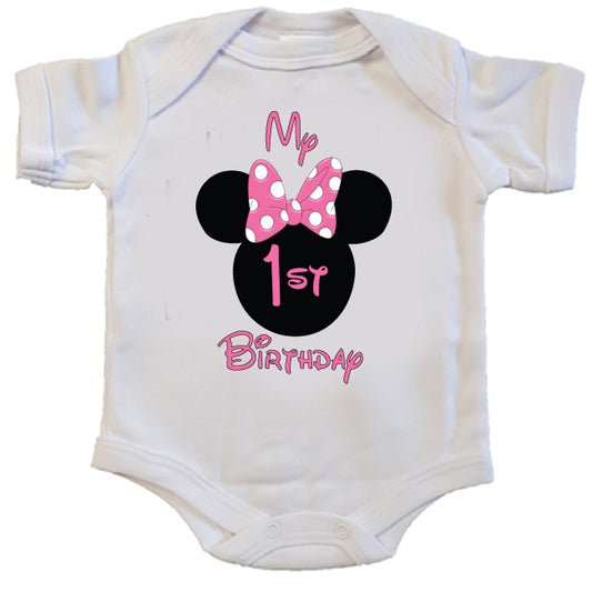 Minnie Mouse-My First Birthday-Romper