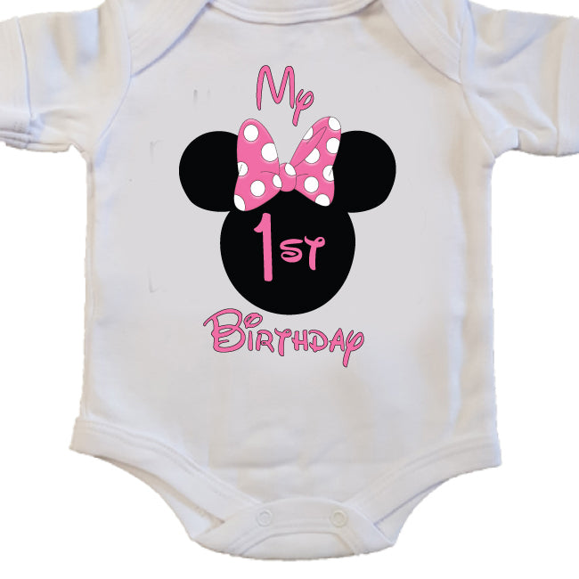Minnie Mouse-My First Birthday-Romper
